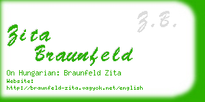 zita braunfeld business card